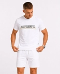 T-shirt męski z nadrukiem bawełniany biały Recea