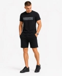 T-shirt męski z nadrukiem bawełniany czarny Recea