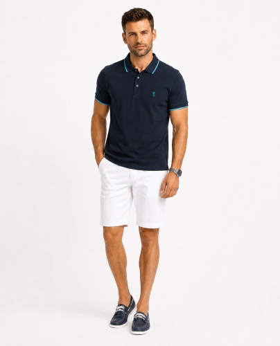 Koszulka polo męska granatowa Recea - 3183