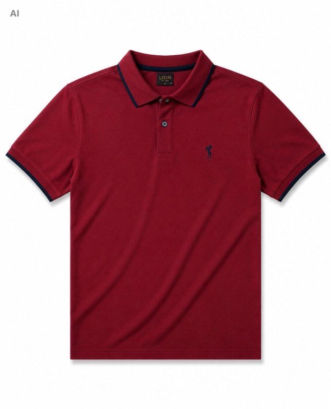 Koszulka polo z kołnierzykiem męska bordowa Recea  - 3184