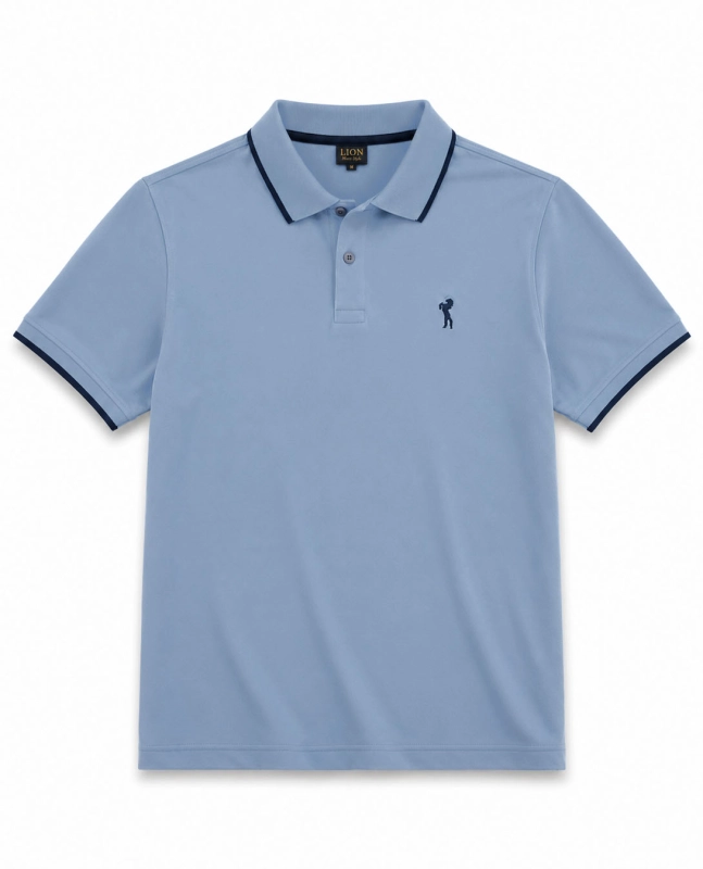 Koszulka polo z kołnierzykiem męska niebieska Recea - 3185