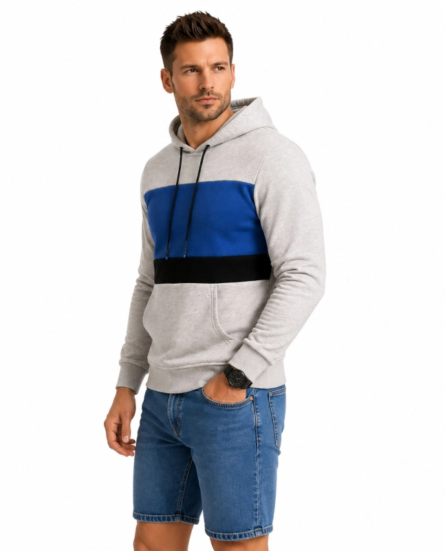 Bluza męska szara z kapturem Recea-2132