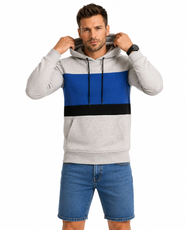 Bluza męska szara z kapturem Recea-2132