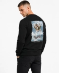 Bluza męska bez kaptura z nadrukiem na plecach czarna Recea