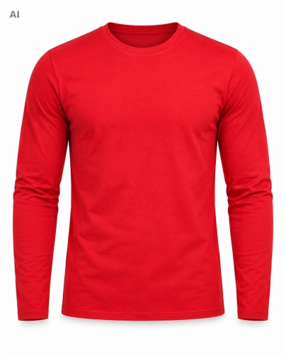 Koszulka męska longsleeve gładki czerwony Recea - 3228