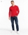 Koszulka męska longsleeve gładki czerwony Recea - 3228