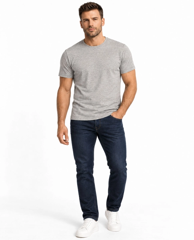T-shirt premium bawełniany szary Recea - 3231